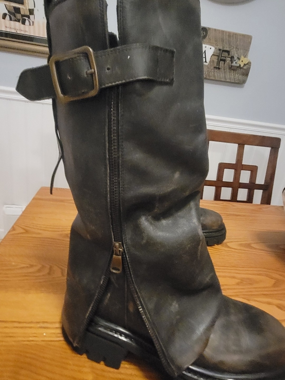 Copy -Free People Womens Brown Distressed Monarch Moto Boots Size EU 41 / US 10 - Picture 10 of 14